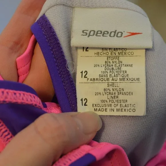 Speedo Girls Size 12 One Piece Bathing Swim Suit - Picture 8 of 9